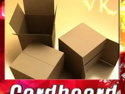 Photoreal Cardboard Carton High Res 3D model