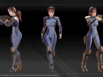 Free Test Character Asuna Free low-poly 3D model