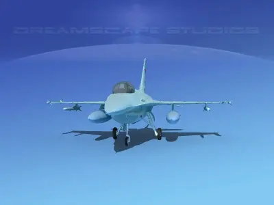 Gen Dyn F-16A Falcon Bahrain 3D model