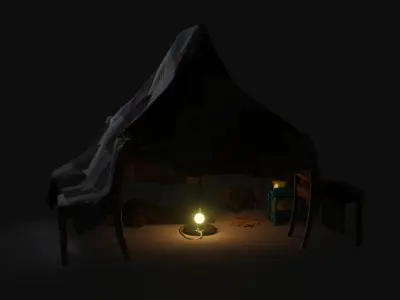 Blanket Fort Free low-poly 3D model