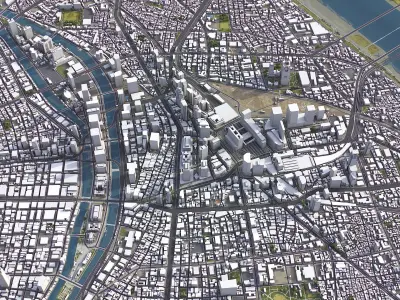 Osaka Low-poly 3D model