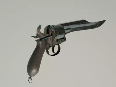 Revolver-Knife Low-poly 3D model