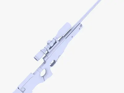 L96AW Sniper Rifle Low-poly 3D model