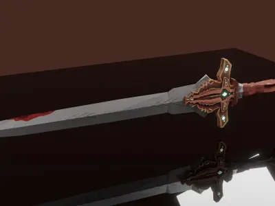 Unique Stylized Sword Design Low-poly 3D model