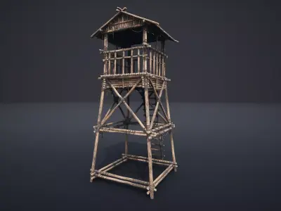 WATCHTOWER SCOUT TOWER FORT FORTRESS CASTLE WALLS AAA NEXTGEN Low-poly 3D model