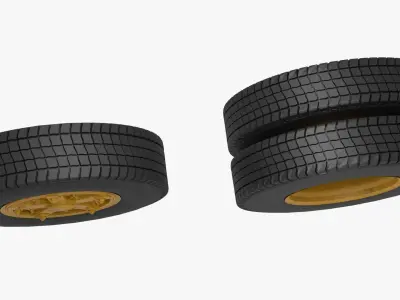 Old truck wheels 3D model