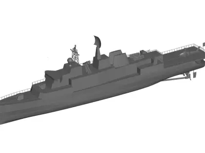 Warship military ship 3D model