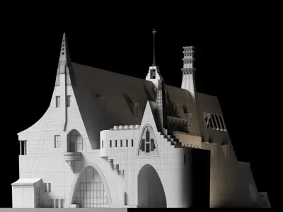 Celler Guell - Bodegas Guell - Antoni Gaudi 3D model