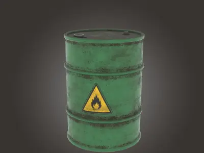 Metal Barrel Low-poly 3D model
