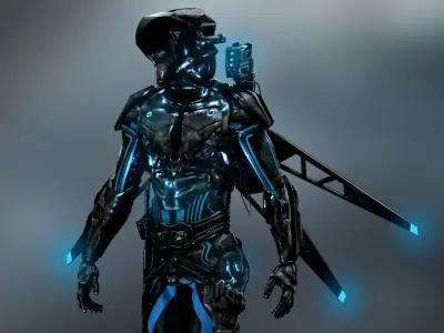 Sci Fi Paratrooper Low-poly 3D model