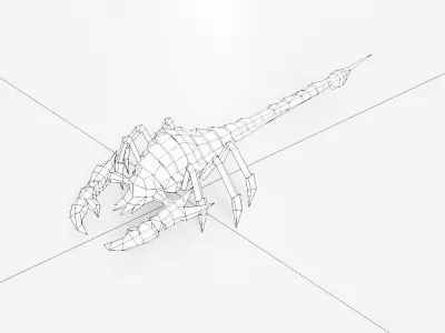 Scorpio 3d model paper scorpion Low-poly 3D model