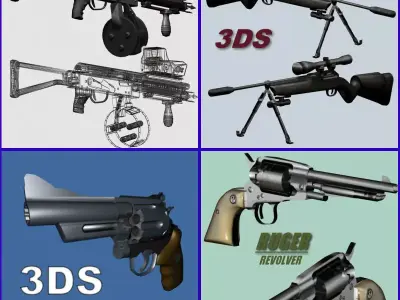 Weapon Collection rifle with scope 3D model