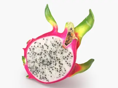 Half Dragon Fruit 01 Color 2 3D model