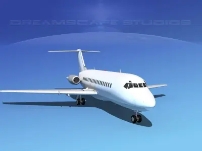 Douglas DC-9-20 Unmarked 1 3D model