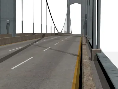 Throgs Neck Bridge Low-poly 3D model