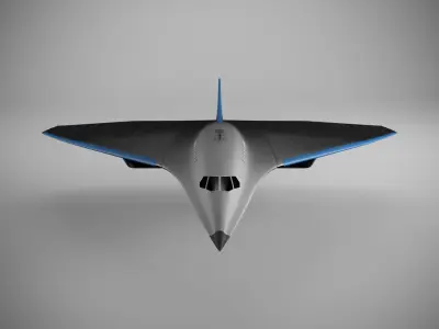 Virgin Mach 3 high-speed vehicle spaceship Low-poly 3D model