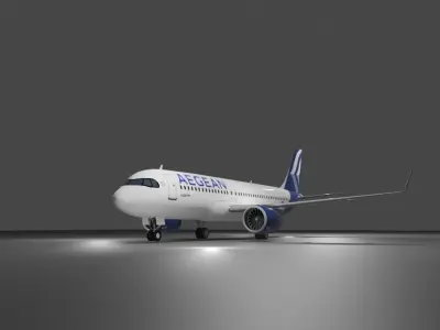 Aegean Airbus a320neo  Low-poly 3D model