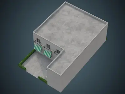 Building 10B Low-poly 3D model