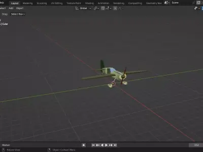 war plane Low-poly 3D model