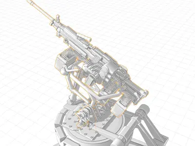 Tank Capolla Machine Gun Design 3D model