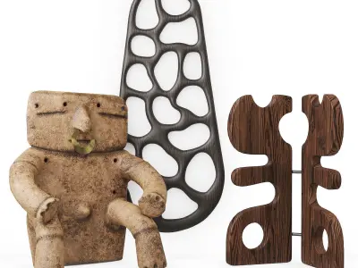 Decorative set in ethnic style 3D model