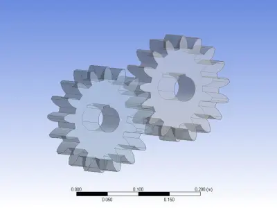 Spur gear meshed 3d design model 3D model