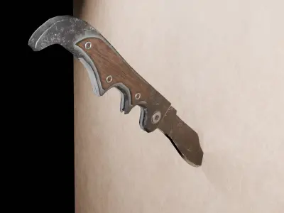 Worned Folding Pocket Knife Low-poly 3D model