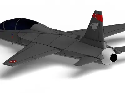 Hurjet Aircraft - TurkishAerospace 3D model