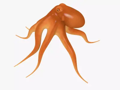 3D CARTOON OCTOPUS Low-poly 3D model