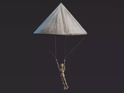 Da Vinci Inventions - Parachute Low-poly 3D model