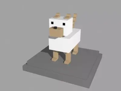 VOXEL DOG - MODEL 3 Low-poly 3D model