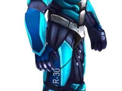 Low Poly Man Cyborg Trooper Soldier Low-poly 3D model