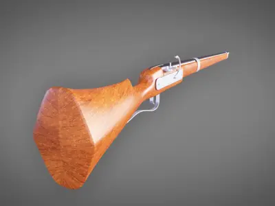 Matchlock Musket Firearm LowPoly 3D Model Low-poly 3D model