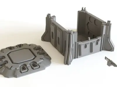Sci fi Pillbox for tabletop scenery 3D print model