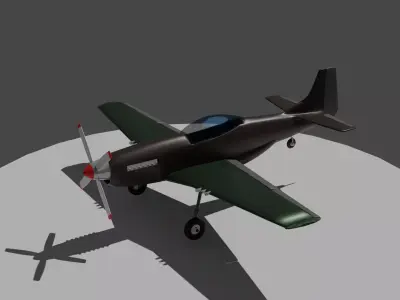 P51 Mustang Low-poly 3D model