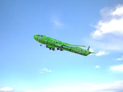 Airplane Hawaii Low-poly 3D model