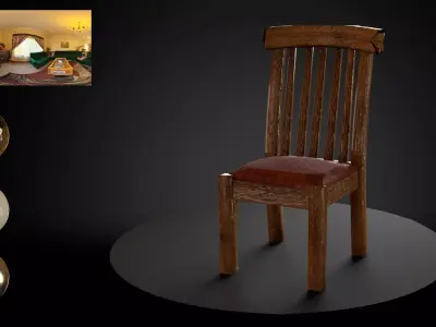 chair wooden Free 3D model 2