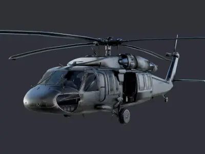 GAME READY Sikorsky UH60 Black Hawk Helicopter Low-poly 3D model