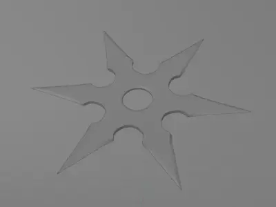 Low Poly Japanese Shuriken Game Ready 3D Model Low-poly 3D model