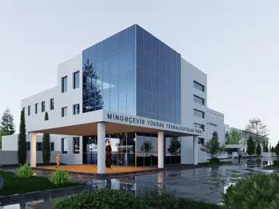 industrial building Low-poly 3D model