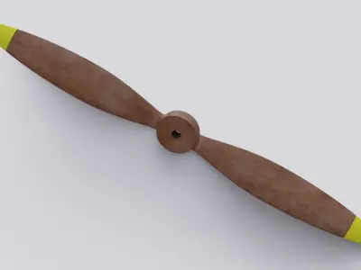 wooden fan Low-poly 3D model