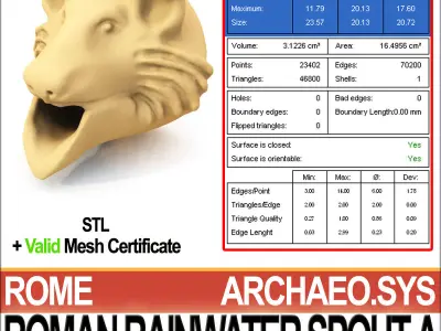 Roman Rainwater Spout A 3D model