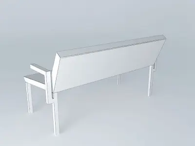 Comfortable couch with feet and arm rests  Free 3D model