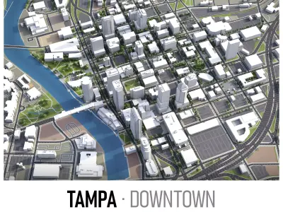 Tampa - 3D City Model Low-poly 3D model