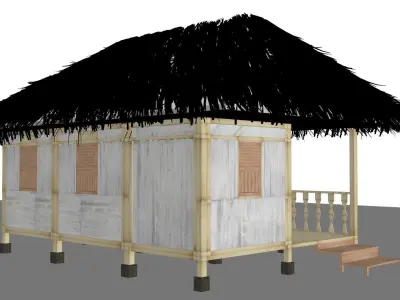 Sundanese traditional Suhunan Jolopong Low-poly 3D model