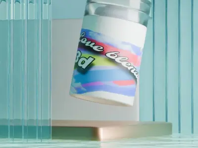 best product animation with glass 3D model