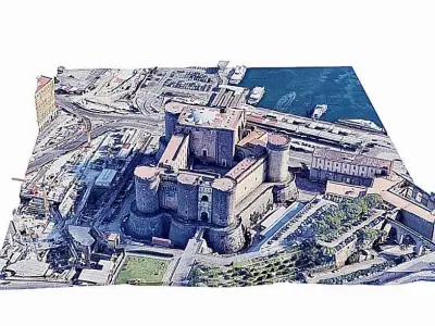 Castel Nuovo - Castle - Naples - Napoli Low-poly 3D model