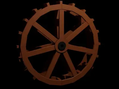 Paddle wheel basemesh - rdy for texturing Free low-poly 3D model
