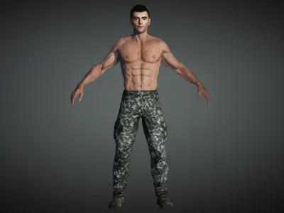 AAA Military Male Character 09 Low-poly 3D model