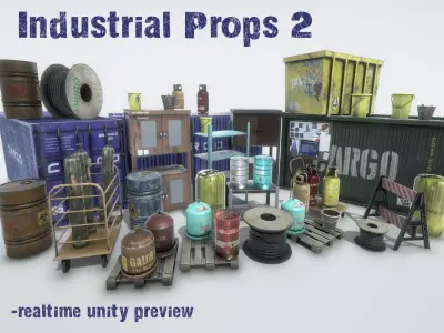 Industrial Props 2 Low-poly 3D model